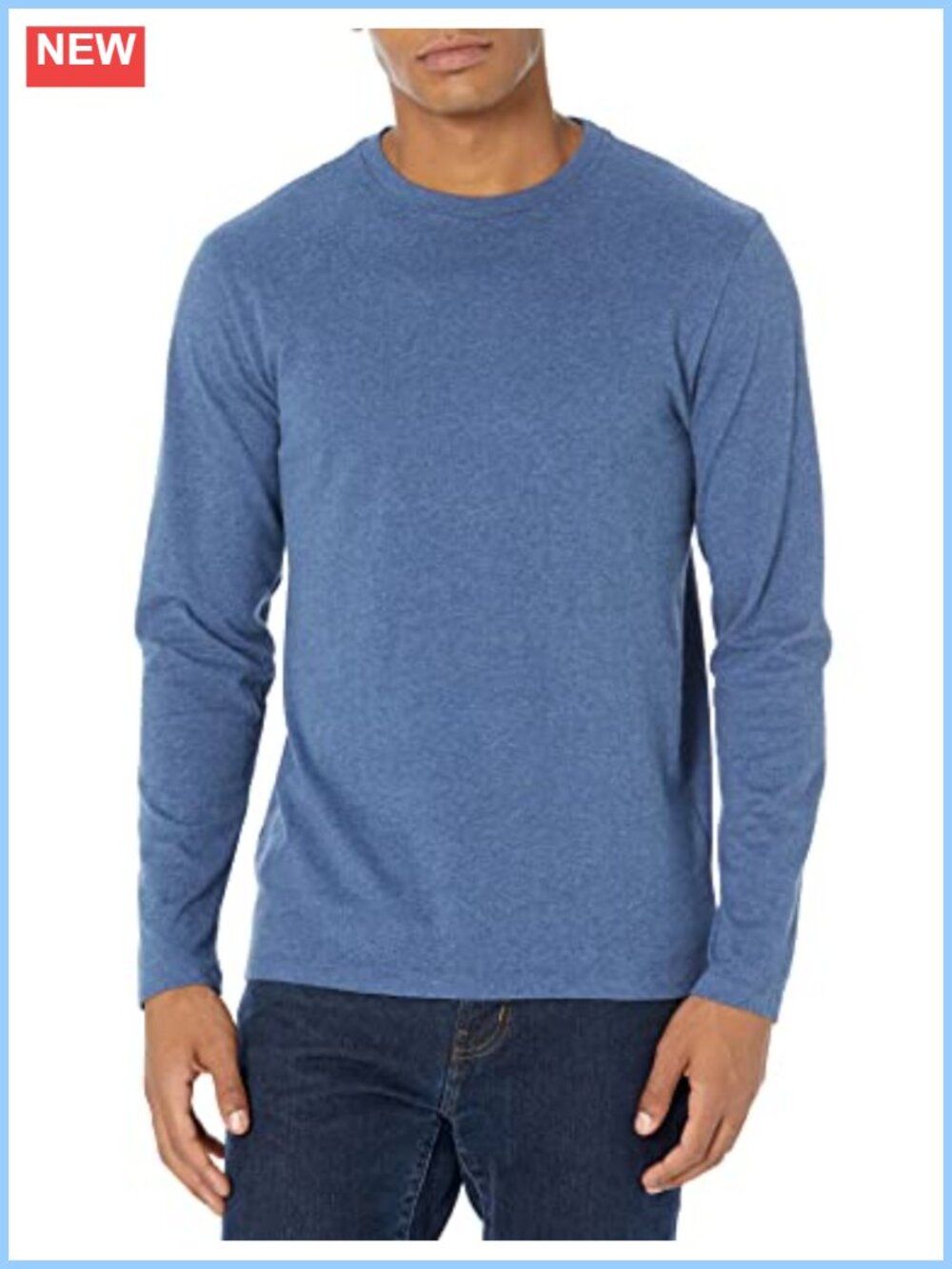 Men's Regular Fit Long Sleeve Crewneck T-Shirt Cotton